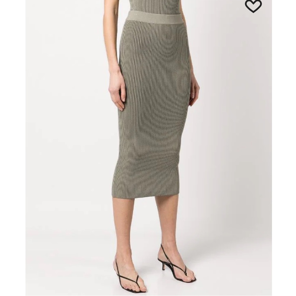 Anine Bing Julian midi skirt in khaki green